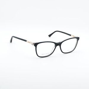 Jimmy Choo JC274 07C5 00 Eyeglasses Black/Crystal/Gold 53mm Rectangle Frame